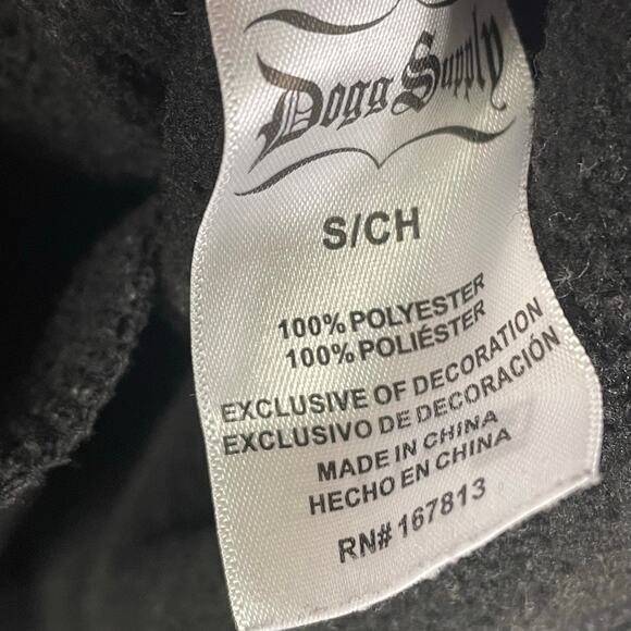 Dogg Supply Snoop Dogg Black Hoodie Size S Graphic Car Print Poly Streetwear - Picture 3 of 8